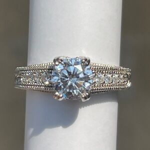 Milor Italy CZ Diamond engagement ring Sz 7 Sterling Silver